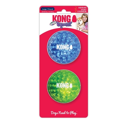 Picture of KONG Squeezz Geodz Large Squeaky Dog Balls, Pack of 2
